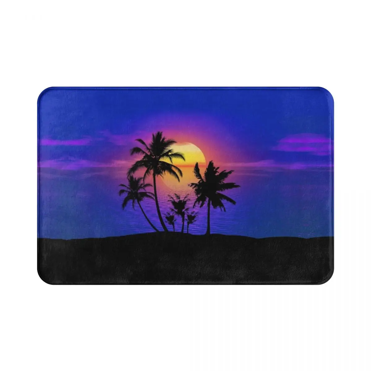 

Sunset Palm Trees Polyester Doormat Rug carpet Mat Footpad Non-slip dust-proo durable Entrance Kitchen Bedroom balcony toilet