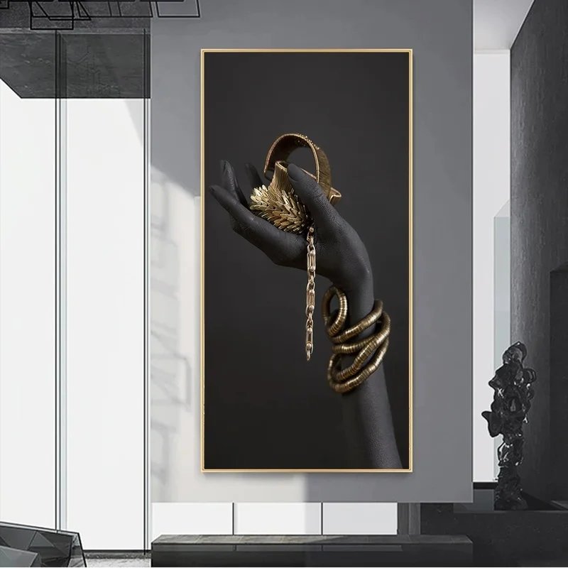 African Art Canvas Paint Golden Ornament Embellished Hands Canvas Art Posters and Print on The Wall Art Pictures for Living Room
African Art Canvas Paint Golden Ornament Embellished Hands Canvas Art Posters and Print on The Wall Art Pictures for Living Room
