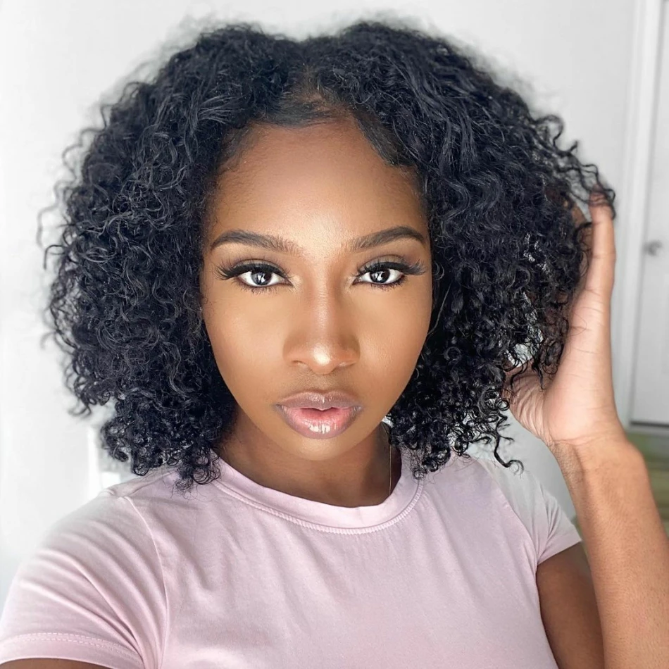 Kinky Curly V Part Bob Wig Human Hair No Leave Out V Part Peruvian Hair Wigs for Women 180 Density Curly Glueless U Part Wig
Kinky Curly V Part Bob Wig Human Hair No Leave Out V Part Peruvian Hair Wigs for Women 180 Density Curly Glueless U Part Wig
