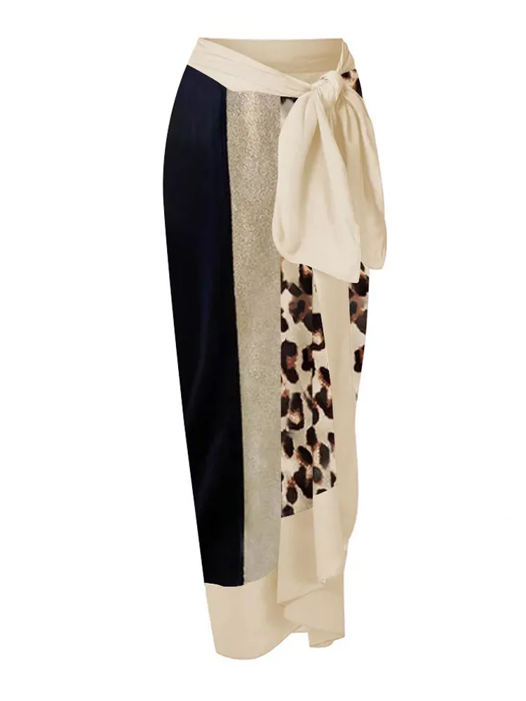 Leopard Print Swimsuit Summer Cover Up 2023 Beach Outing Bandage Pareo Sexy Bathing Suit Women Cover-Ups Patchwork Sarong 
Leopard Print Swimsuit Summer Cover Up 2023 Beach Outing Bandage Pareo Sexy Bathing Suit Women Cover-Ups Patchwork Sarong