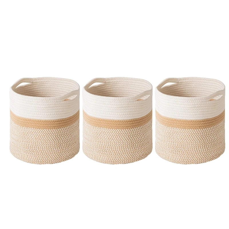 3 Pack Storage Baskets Bins,Shelf Storage Organizer Bookcases,Durable&Stylish Woven Cotton Storage Baskets
3 Pack Storage Baskets Bins,Shelf Storage Organizer Bookcases,Durable&Stylish Woven Cotton Storage Baskets