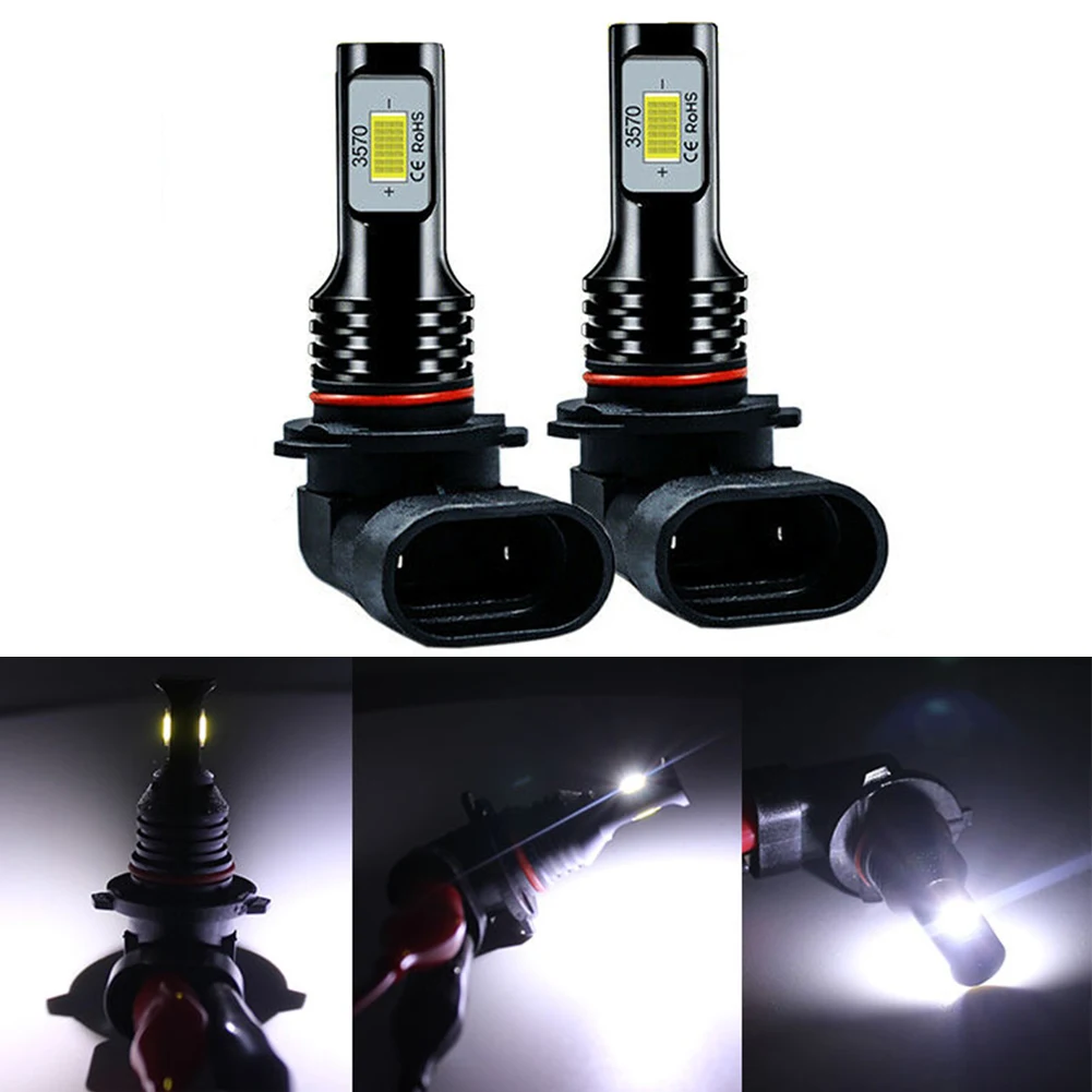 

4pcs 80W Bright Led Headlight 3570 2LED Car Light 9005 Fog Light Black Shell Fog Light H11+9005 Each Pair 4000LM 6500K 12V-24V