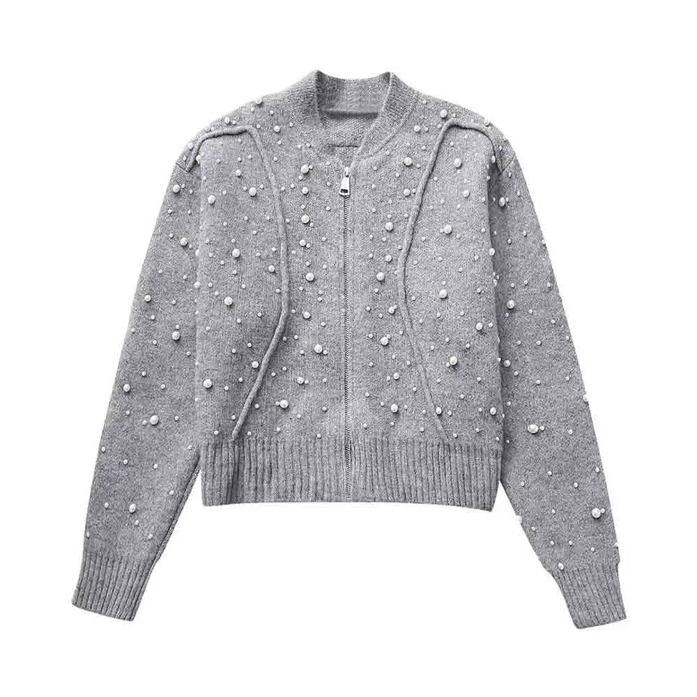 TRAF Autumn and Winter Sweater Jacket Women's Chic New Artificial Pearl Decoration Female Elegant Knitted Bomber Jacket 9598197
TRAF Autumn and Winter Sweater Jacket Women's Chic New Artificial Pearl Decoration Female Elegant Knitted Bomber Jacket 9598197