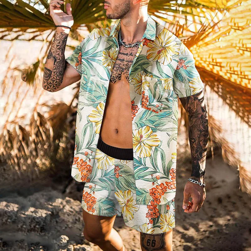 Men's Tracksuit Casual Summer Beach Short Sleeve Shirt and shorts Suit Vacation Hawaiian two-Piece Set Male Clothing Streetwear
Men's Tracksuit Casual Summer Beach Short Sleeve Shirt and shorts Suit Vacation Hawaiian two-Piece Set Male Clothing Streetwear