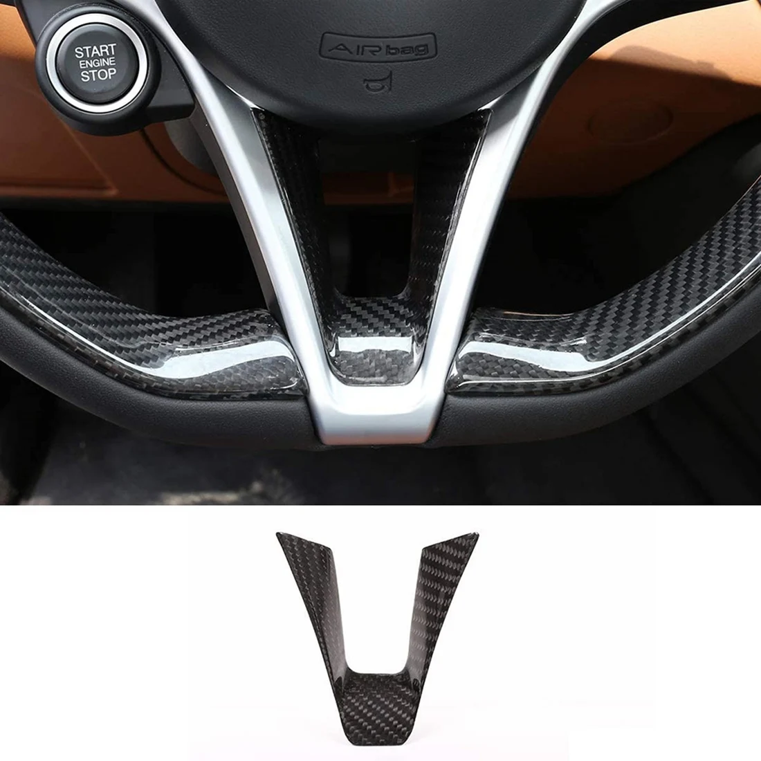 Steering Wheel Decoration Frame Cover Trim for Alfa Romeo Giulia Stelvio 2017 2018 2019 Accessories, ABS Carbon Fiber 
Steering Wheel Decoration Frame Cover Trim for Alfa Romeo Giulia Stelvio 2017 2018 2019 Accessories, ABS Carbon Fiber
