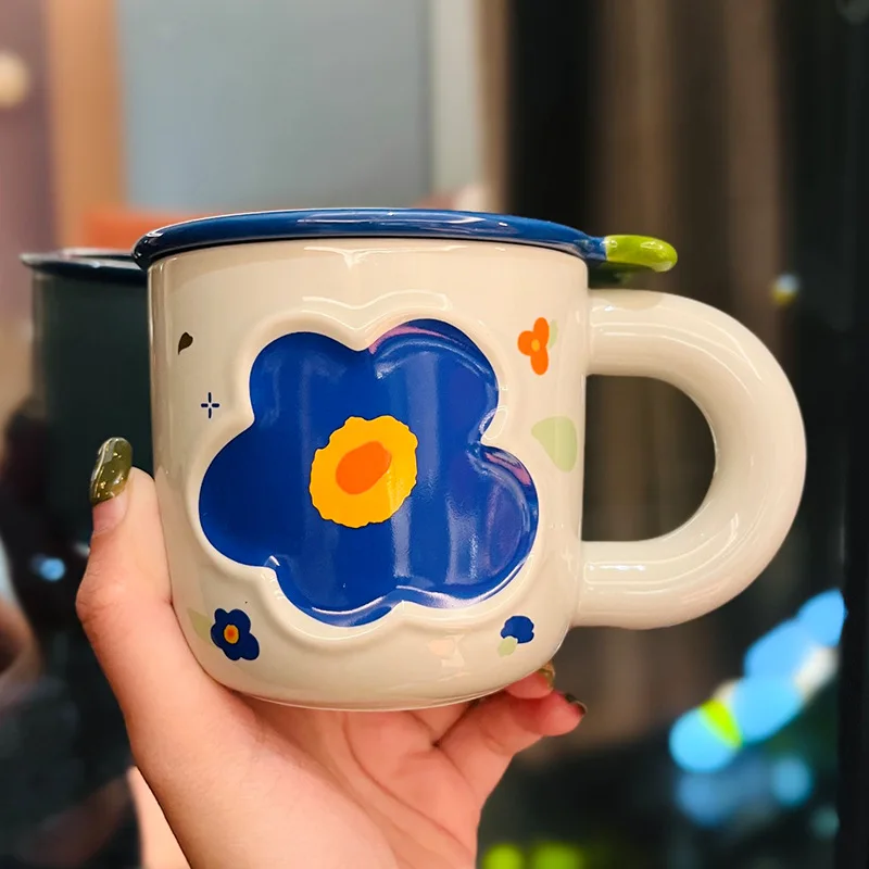 Cute girl heart ceramic cup with cover flower water cup mug Korean simple coffee cup afternoon tea cup breakfast cup milk cup
Cute girl heart ceramic cup with cover flower water cup mug Korean simple coffee cup afternoon tea cup breakfast cup milk cup