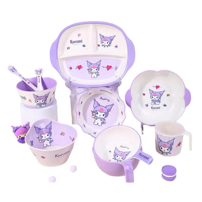 Sanrio Высококачественная кухонная посуда аниме Kuromi обеденная тарелка домашняя милая форма мультяшная чашка ложка рисовая чаша тарелка Настольные принадлежности
Sanrio Высококачественная кухонная посуда аниме Kuromi обеденная тарелка домашняя милая форма мультяшная чашка ложка рисовая чаша тарелка Настольные принадлежности