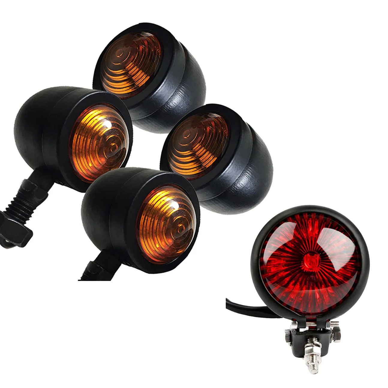 5Pcs/Set Motorcycle Turn Signals Rear Tail Lights Brake Stop Lamp for Cafe Racer Bobber
5Pcs/Set Motorcycle Turn Signals Rear Tail Lights Brake Stop Lamp for Cafe Racer Bobber