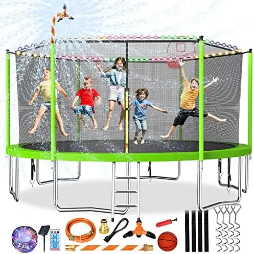16FT 15FT 14FT Trampoline for Kids and Adults, Large Outdoor Trampoline with Stakes, Light, Sprinkler, Backyard Trampoline with
16FT 15FT 14FT Trampoline for Kids and Adults, Large Outdoor Trampoline with Stakes, Light, Sprinkler, Backyard Trampoline with