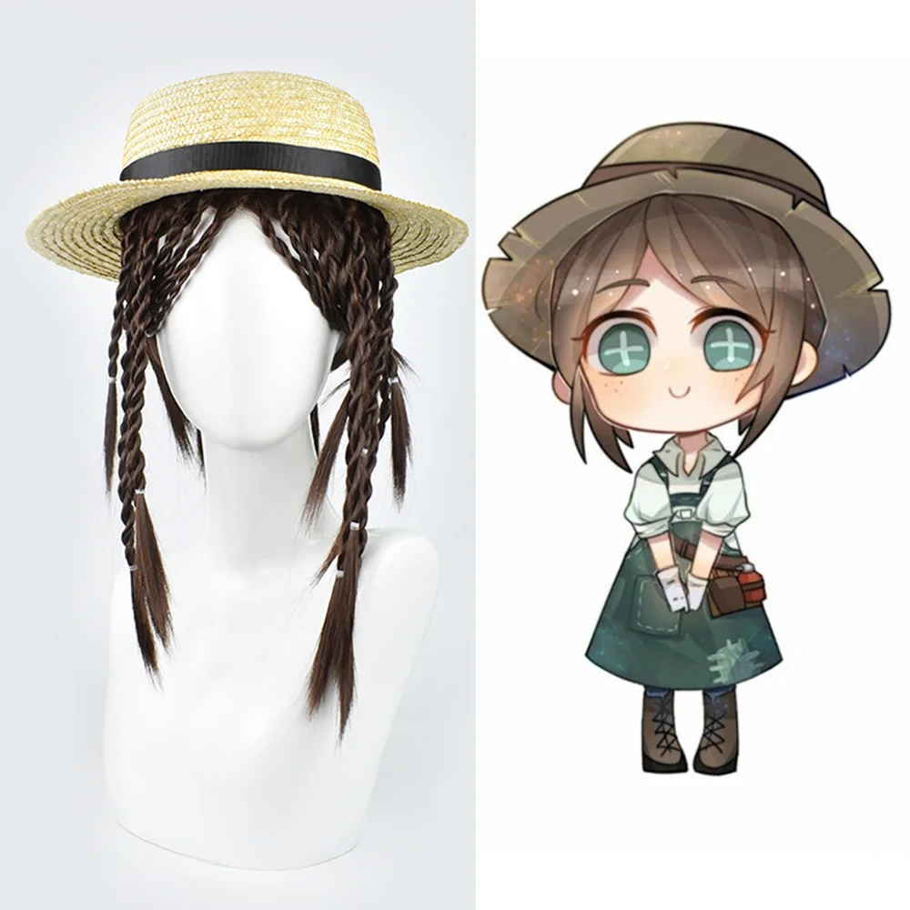 Game Fifth Personality Gardener Emaz Cosplay Wig Brown Straight Hair Braided Dirty Braid Short Halloween Synthetic Wig Straw Hat
Game Fifth Personality Gardener Emaz Cosplay Wig Brown Straight Hair Braided Dirty Braid Short Halloween Synthetic Wig Straw Hat