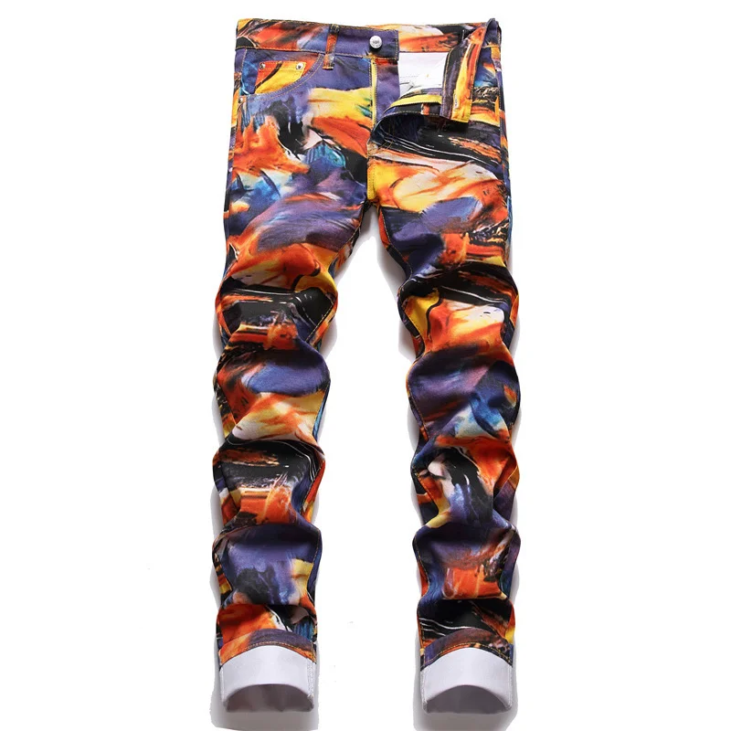 Summer Street Men's Jeans Digital Printed Cotton Pants Youth Popular Middle Waist Casual Trousers #5722
Summer Street Men's Jeans Digital Printed Cotton Pants Youth Popular Middle Waist Casual Trousers #5722