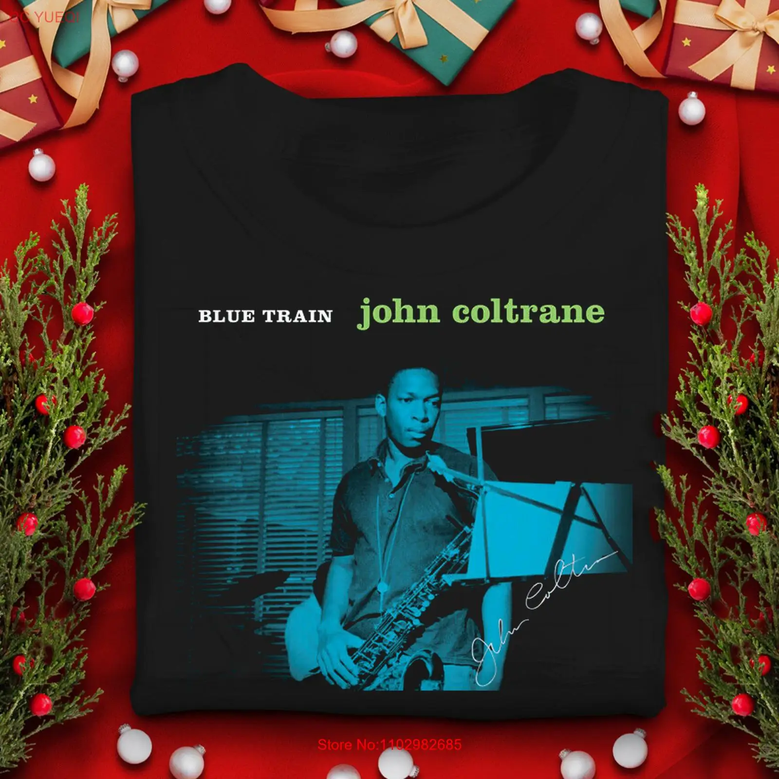 Футболка John Coltrane с изображением синего шлейфа искусства джаза Женская хлопковая