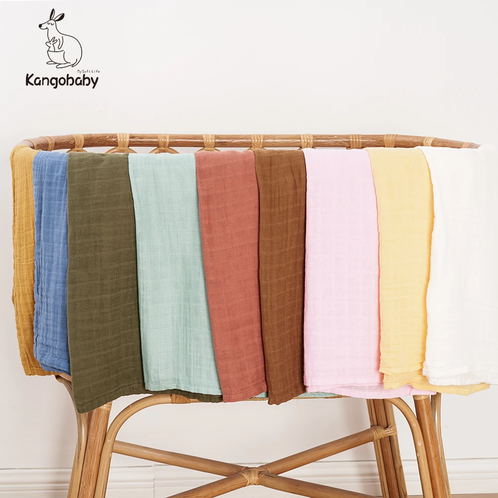 Kangobaby 1PCS Solid Color Popular Design Baby Receiving Blanket 100% Cotton Newborn Baby Muslin Swaddle Blanket
Kangobaby 1PCS Solid Color Popular Design Baby Receiving Blanket 100% Cotton Newborn Baby Muslin Swaddle Blanket