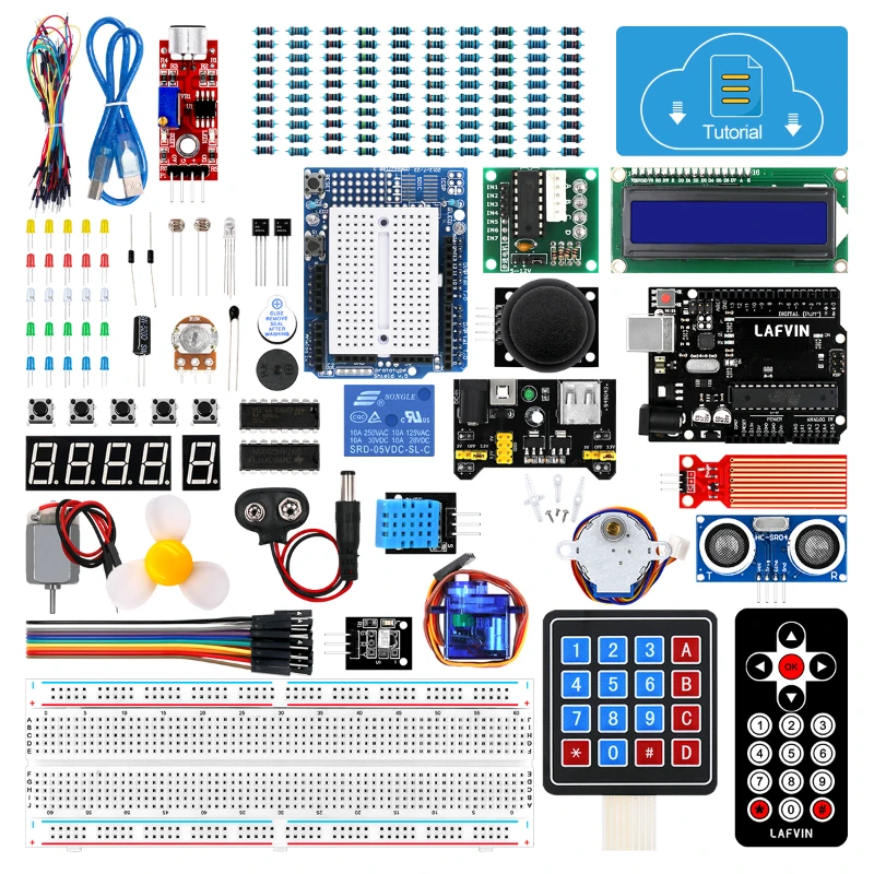 LAFVIN Super Starter Kit for R3 MEGA328P ATMEGA16U2 / CH340 CH340G with Tutorial for arduinos
LAFVIN Super Starter Kit for R3 MEGA328P ATMEGA16U2 / CH340 CH340G with Tutorial for arduinos