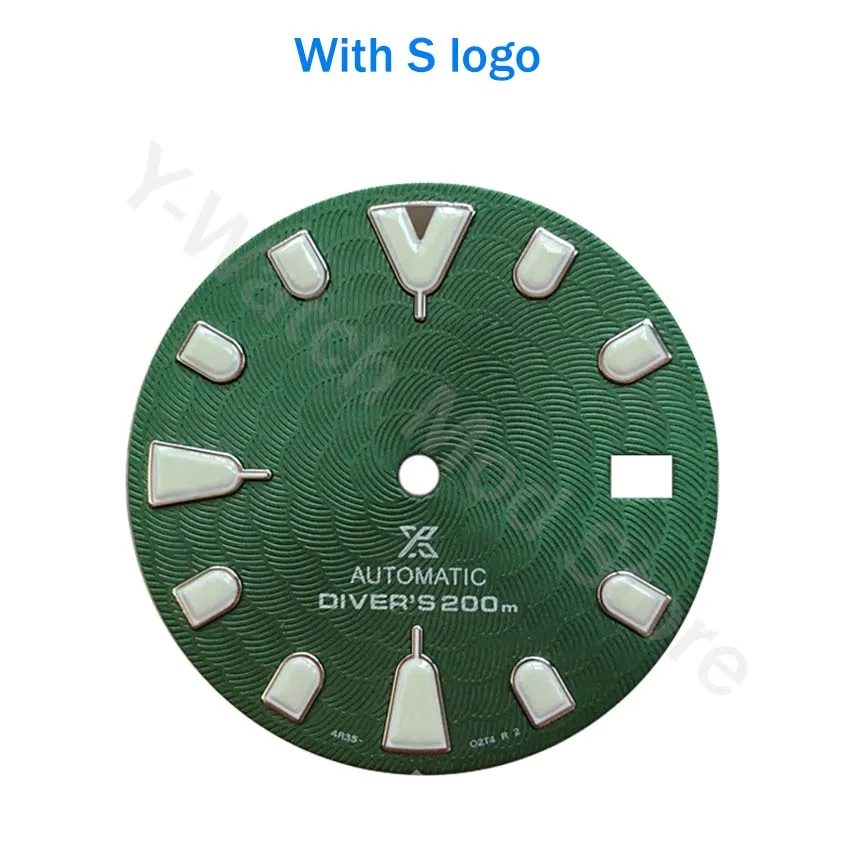 

OEM dial green watch NH35 case watch NH35/7S26/4R35/6R15 movement 28.5mm Green lume SKX007/009