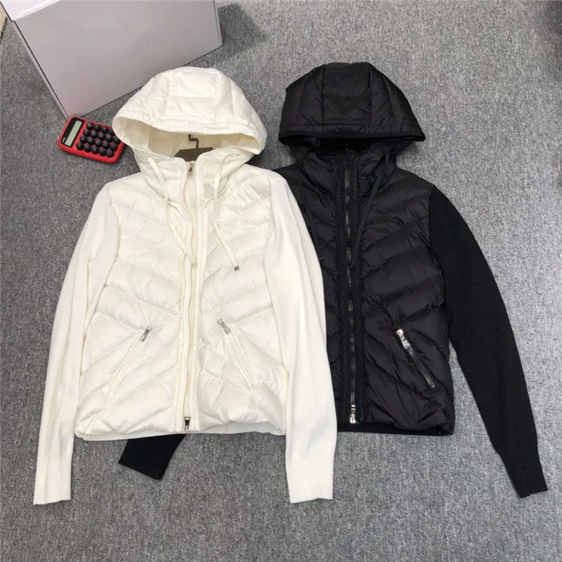 Fashion Hooded Jackets Knitted Sweater and 90% White Duck Down Patchwork Spring Coats Women Casual Outerwear
Fashion Hooded Jackets Knitted Sweater and 90% White Duck Down Patchwork Spring Coats Women Casual Outerwear