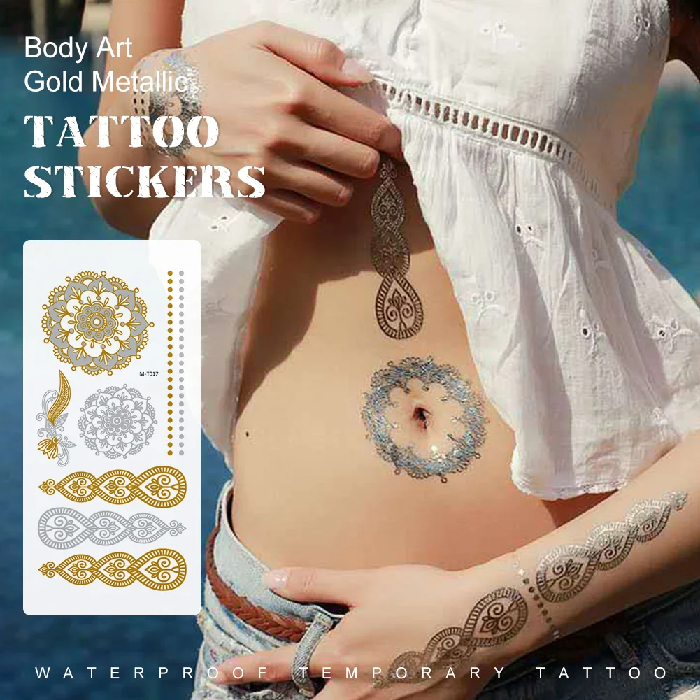 Body Art Gold Metallic Tattoo Stickers Waterproof Temporary Tattoo Elephant Butterfly Wrist Fake Tattoo Women Tattoo
Body Art Gold Metallic Tattoo Stickers Waterproof Temporary Tattoo Elephant Butterfly Wrist Fake Tattoo Women Tattoo