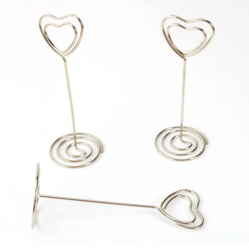 

Desk Paper Clips No Deformation Note Holders Portable Protect The Card Convenient Heart-shaped Table Card Memo Holder Stands