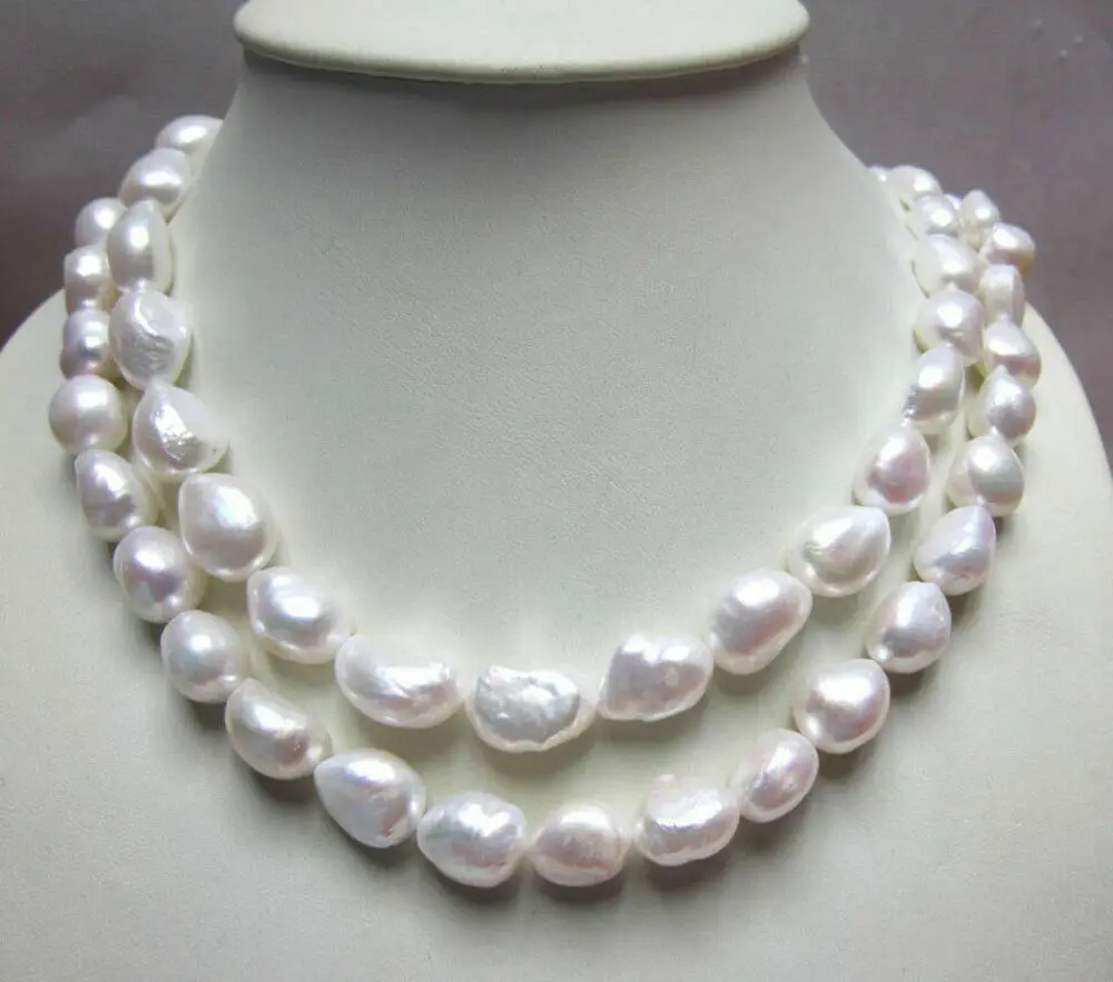 8-9mm White Real Natural Baroque Pearl Necklace 32"
8-9mm White Real Natural Baroque Pearl Necklace 32"