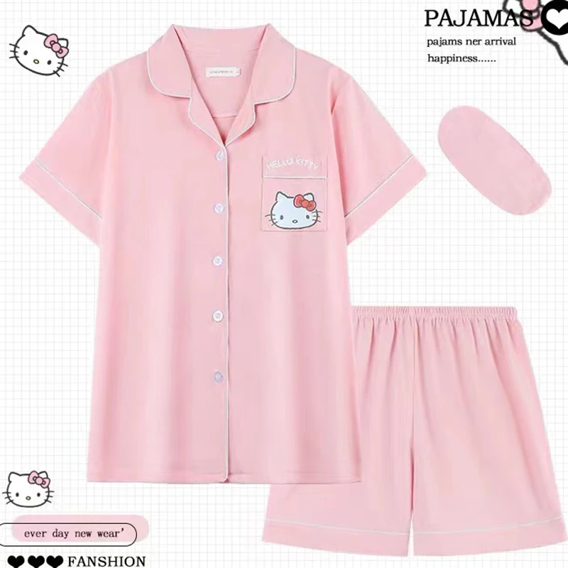 New Kawaii Hello Kitty Pajamas Set Summer Short Sleeved Shorts Anime Home Clothes Girls Casual Comfortable Clothing Child Gifts
New Kawaii Hello Kitty Pajamas Set Summer Short Sleeved Shorts Anime Home Clothes Girls Casual Comfortable Clothing Child Gifts