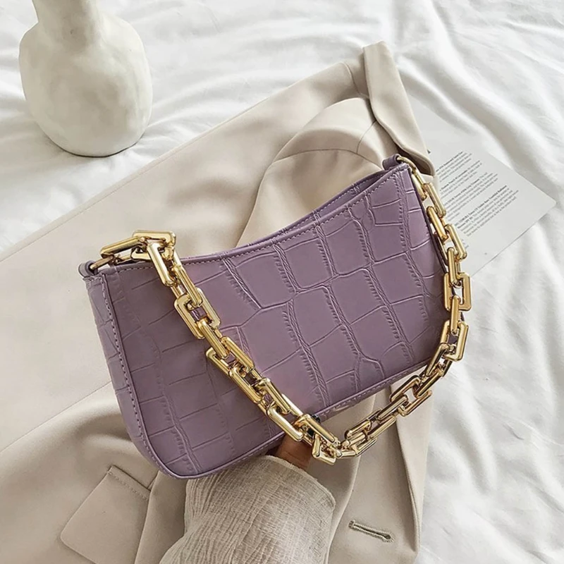 Girls Leather Underarm Bags Retro Crocodile Pattern Shoulder Bag Trendy Chain Strap Handbag Tote Fashion Clutch Bags
Girls Leather Underarm Bags Retro Crocodile Pattern Shoulder Bag Trendy Chain Strap Handbag Tote Fashion Clutch Bags