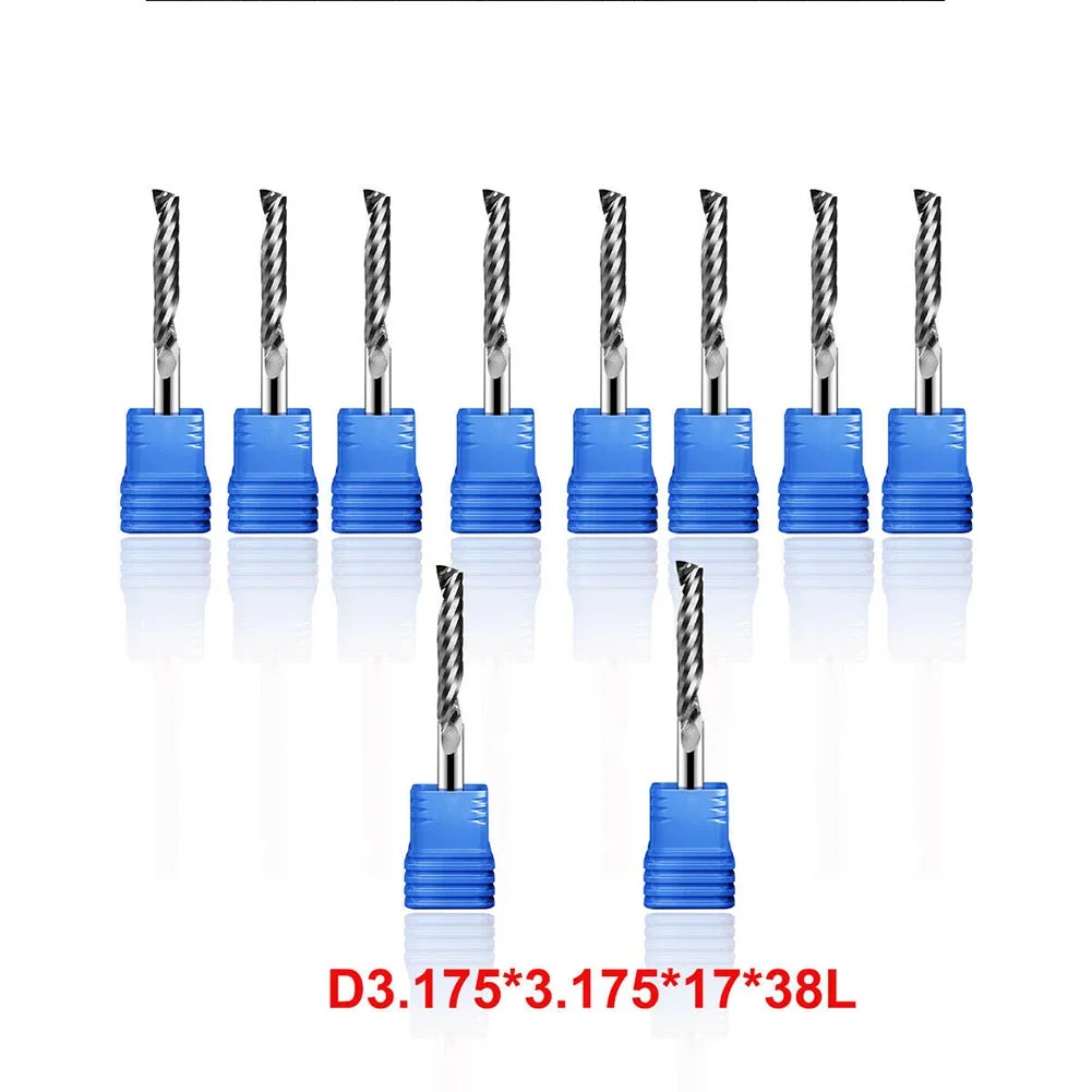 10pc 1/8" Shank Carbide Alloy End Mill Single Flute Spiral CNC Router Bit Cutter Tungsten Steel Milling Cutter Square Router Bit
10pc 1/8" Shank Carbide Alloy End Mill Single Flute Spiral CNC Router Bit Cutter Tungsten Steel Milling Cutter Square Router Bit