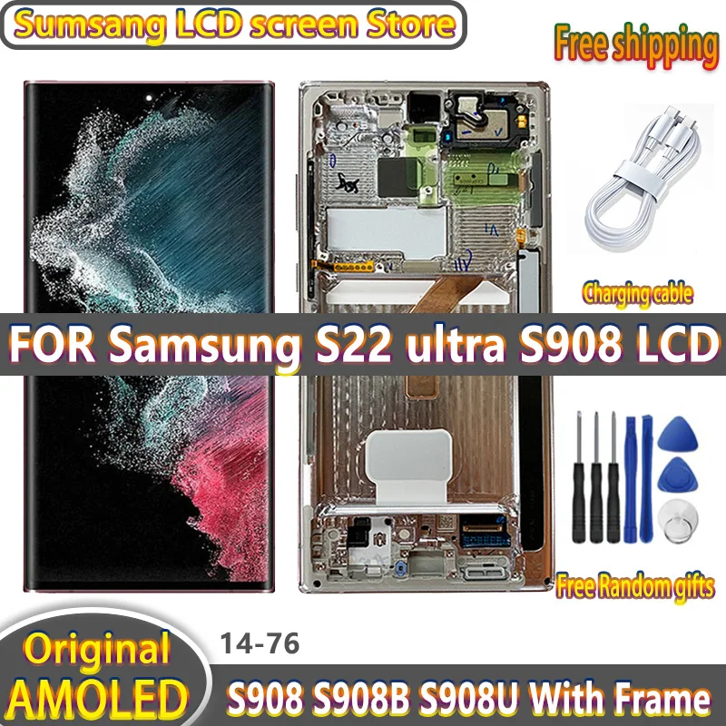 100%Original AMOLED For Samsung S22 Ultra 5G LCD S908 S908B S908U Displa Touch Screen Digitizer S22 Ultra LCD Display With Dot
100%Original AMOLED For Samsung S22 Ultra 5G LCD S908 S908B S908U Displa Touch Screen Digitizer S22 Ultra LCD Display With Dot