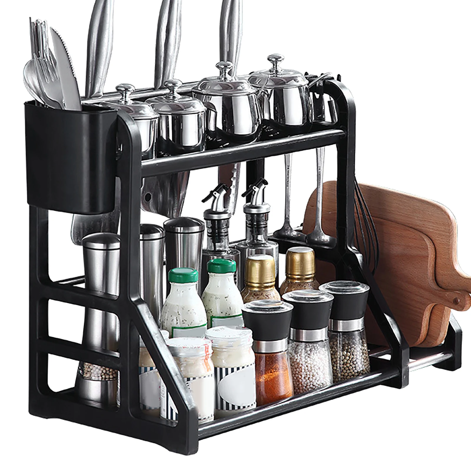 Kitchen Storage Rack Moveable Corner Shelf Spice Rack Double Layers Multifunctional Knife Stand
Kitchen Storage Rack Moveable Corner Shelf Spice Rack Double Layers Multifunctional Knife Stand