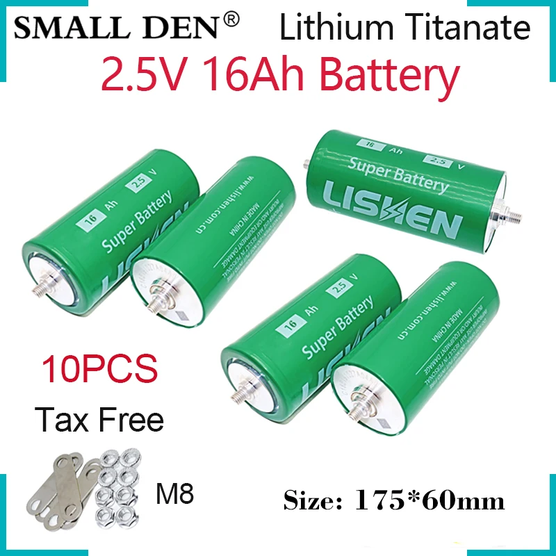 10PCS New 2.5V 16AhLithium Titanate Rechargeable Battery For 12V 24V 36V Electric Boat RV Speaker Car Starter LTO Power Cell DIY
10PCS New 2.5V 16AhLithium Titanate Rechargeable Battery For 12V 24V 36V Electric Boat RV Speaker Car Starter LTO Power Cell DIY