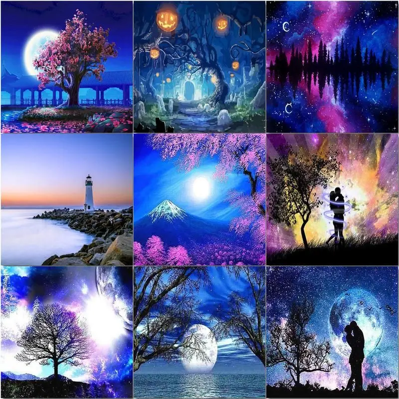 CHENISTORY Creative Handpainted Digital Oil Painting Kits Night Landscape Art Painting By Numbers Tree Drawing On Canvas Home De
CHENISTORY Creative Handpainted Digital Oil Painting Kits Night Landscape Art Painting By Numbers Tree Drawing On Canvas Home De