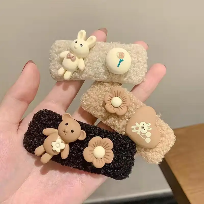 Korean Milk Coffee Series Cute Plush Cartoon Rabbit Bear Hairpin Female Small Clip Girl Bang Forehead Hair Bb Clip Side Headwear
Korean Milk Coffee Series Cute Plush Cartoon Rabbit Bear Hairpin Female Small Clip Girl Bang Forehead Hair Bb Clip Side Headwear