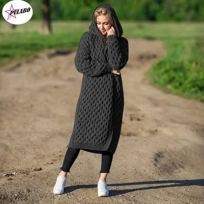 Fall And Winter y2k Casual Solid Gray Cardigan Women Hooded Long Knitted Coats Female Oversized Overcoats Outwear
Fall And Winter y2k Casual Solid Gray Cardigan Women Hooded Long Knitted Coats Female Oversized Overcoats Outwear