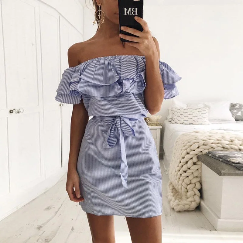 Off The Shoulder Striped Dress Summer Slash Neck Solid Colors Dresses For Women Vestidos 2022 Fashion New Woman Summer Dresses
Off The Shoulder Striped Dress Summer Slash Neck Solid Colors Dresses For Women Vestidos 2022 Fashion New Woman Summer Dresses