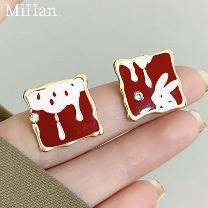 Modern Jewelry 925 Silver Needle Sweet Korean Temperament Square Splicing Color Rabbit Irregular Earrings For Women Party Gifts
Modern Jewelry 925 Silver Needle Sweet Korean Temperament Square Splicing Color Rabbit Irregular Earrings For Women Party Gifts