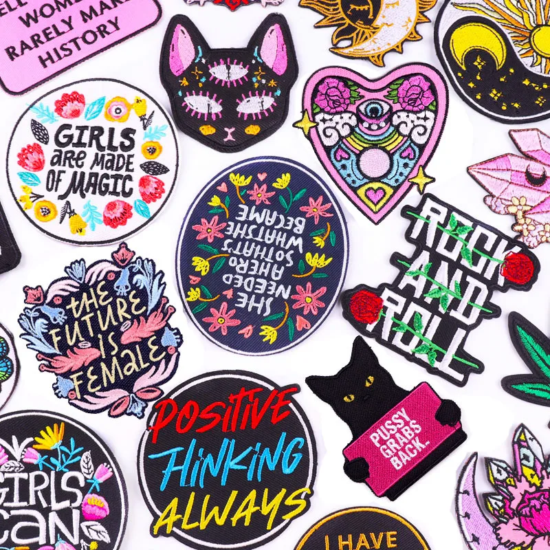 Catoon Letter Flower Embroidered Patches On Clothes DIY Rock And Roll Patch Cat Applique Iron On Patches For Clothing Stickers
Catoon Letter Flower Embroidered Patches On Clothes DIY Rock And Roll Patch Cat Applique Iron On Patches For Clothing Stickers