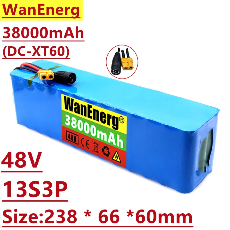 Lithium ion battery pack 13s3p 48V / 54.6V 38000mah, 1000W, suitable for electric bicycle, electric flying car, built-in BMS
Lithium ion battery pack 13s3p 48V / 54.6V 38000mah, 1000W, suitable for electric bicycle, electric flying car, built-in BMS
