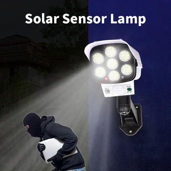 77 LEDs Outdoor Solar Lights Motion Sensor Solar Lamp Security Dummy Camera Wireless P65 Waterproof 3 Modes for Home Garden