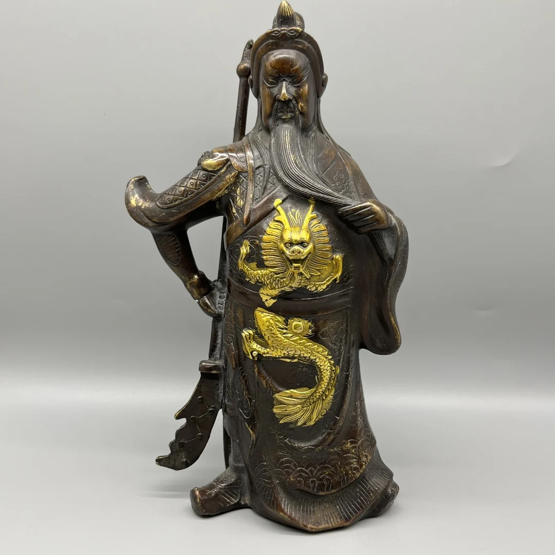 

Collect Chinese Elaboration Brass Auspicious Lucky Wealth “Guan Yu ” Metal Crafts Home Decoration