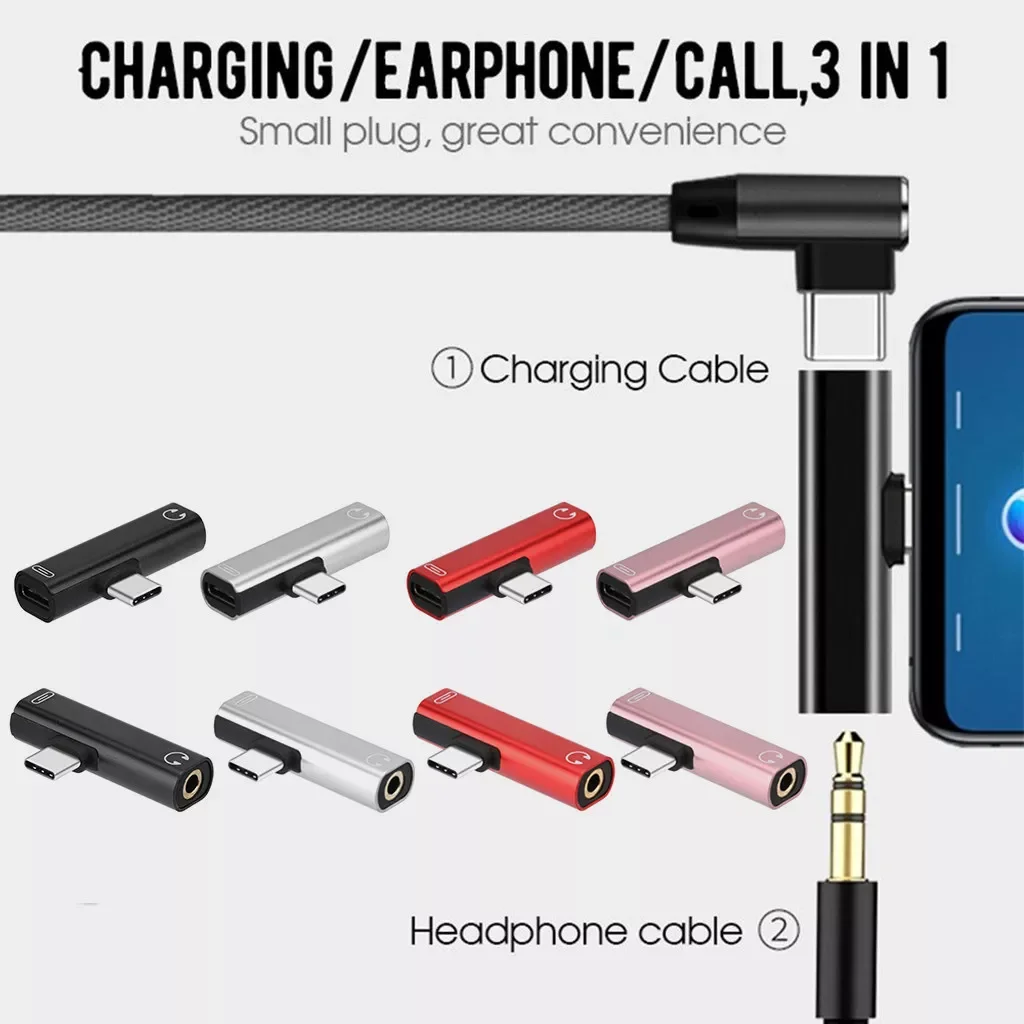 USB C To 3.5mm Jack Type C Cable Adapter AUX Audio Charging 2 In 1 Connector Mobile Phone Earphone Converter For Huawei
USB C To 3.5mm Jack Type C Cable Adapter AUX Audio Charging 2 In 1 Connector Mobile Phone Earphone Converter For Huawei