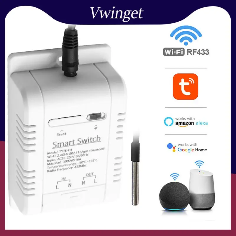 Умный термостат с Wi-Fi и голосовым управлением, водонепроницаемый, Rf433, 16 А, работает с Alexa Google Home Tuya Smart
Умный термостат с Wi-Fi и голосовым управлением, водонепроницаемый, Rf433, 16 А, работает с Alexa Google Home Tuya Smart