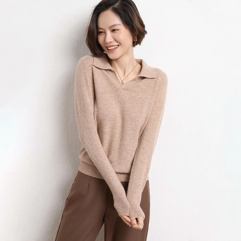 Polo Collar Solid Autumn Winter Fine Yarn Ages 35-45 Years Old Woman Knitted Sweater Pullover Female Clothing Long Sleeve Tops
Polo Collar Solid Autumn Winter Fine Yarn Ages 35-45 Years Old Woman Knitted Sweater Pullover Female Clothing Long Sleeve Tops