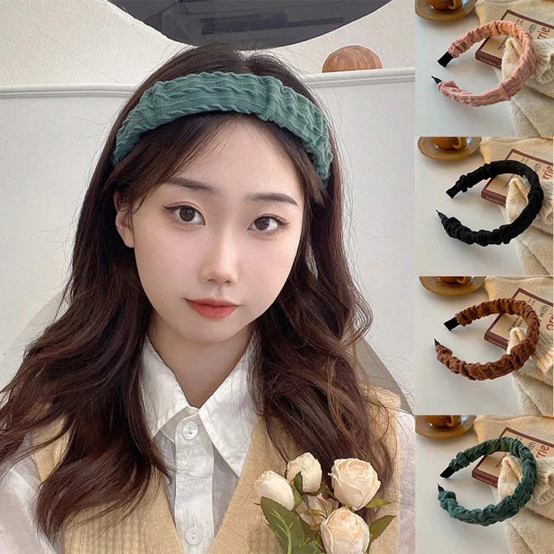 New Wide Knitted Head Hoop Solid Color Hair Bands Fashion Pleated Headband For Women Girls Candy Color Autumn Winter Head Hoop
New Wide Knitted Head Hoop Solid Color Hair Bands Fashion Pleated Headband For Women Girls Candy Color Autumn Winter Head Hoop