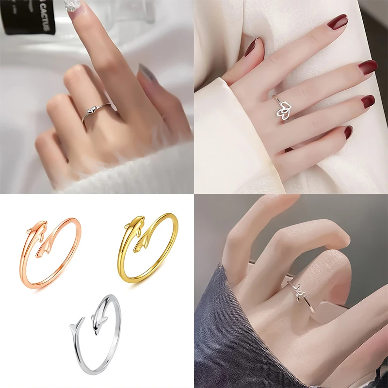 Adjustable Cute Peace Dove Dolphin Ring Woman Jewelri Charm Fashion Double Love Heart Rings Valentines Day Gift For Women
Adjustable Cute Peace Dove Dolphin Ring Woman Jewelri Charm Fashion Double Love Heart Rings Valentines Day Gift For Women