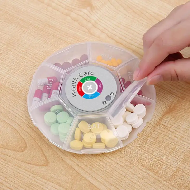 Mini Pill Box Weekly Medicine Pill Box Rotating Pill Box Case Splitter Pill Organizer Portable With Alarm And Timer 7 Day Pill
Mini Pill Box Weekly Medicine Pill Box Rotating Pill Box Case Splitter Pill Organizer Portable With Alarm And Timer 7 Day Pill