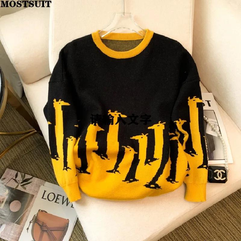 2024 Spring Korean Fashion Loose Sweater Pullover Women Long Sleeve O-neck Tops Casual Stylish Chic Ladies Jumpers Knitwear
2024 Spring Korean Fashion Loose Sweater Pullover Women Long Sleeve O-neck Tops Casual Stylish Chic Ladies Jumpers Knitwear