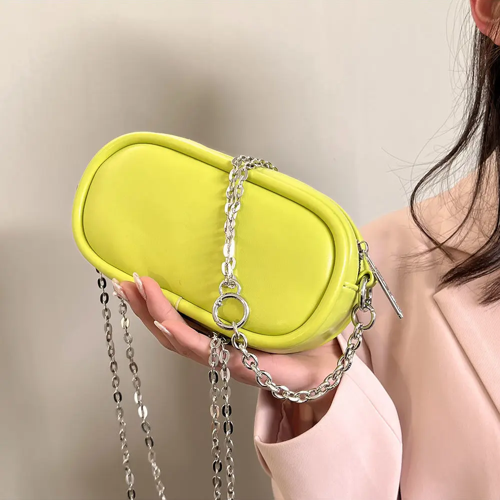 Summer Fashion Neon Green Women's New Trendy Chain Shoulder Messenger Bags Korean Casual Oval Mobile Phone Chest Bag All-match
Summer Fashion Neon Green Women's New Trendy Chain Shoulder Messenger Bags Korean Casual Oval Mobile Phone Chest Bag All-match