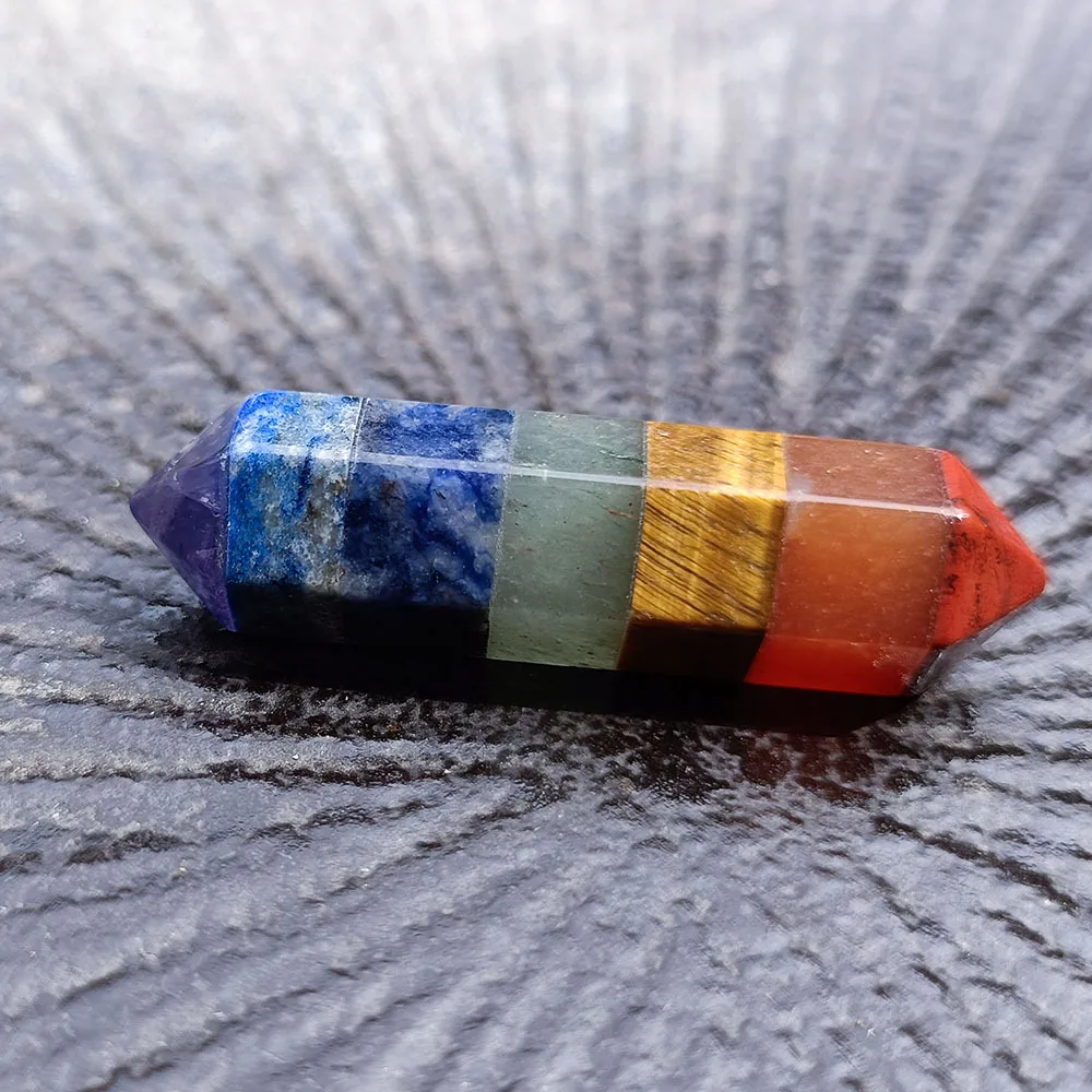 Natural Colorful Chakra Crystal Stone Healing Point Pendulum Splicing Hexagonal Column Mineral Energy Gems Specimens Home Decor
Natural Colorful Chakra Crystal Stone Healing Point Pendulum Splicing Hexagonal Column Mineral Energy Gems Specimens Home Decor