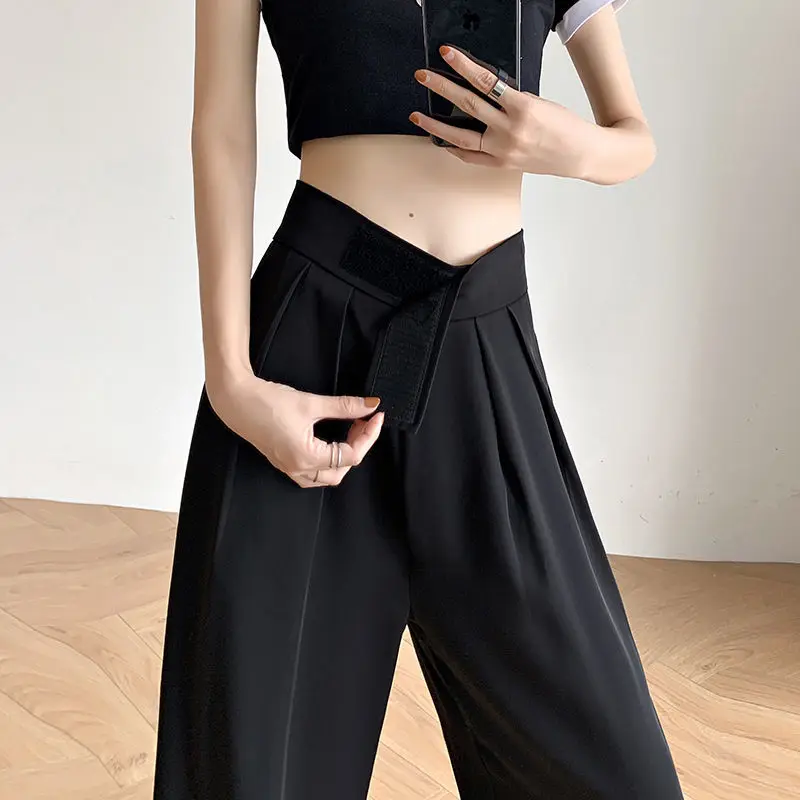 Fashion Wide Leg Pants For Women Summer Office Lady Loose Casual Suit Pants Large Size High Waist Velcro Long Trousers Female
Fashion Wide Leg Pants For Women Summer Office Lady Loose Casual Suit Pants Large Size High Waist Velcro Long Trousers Female