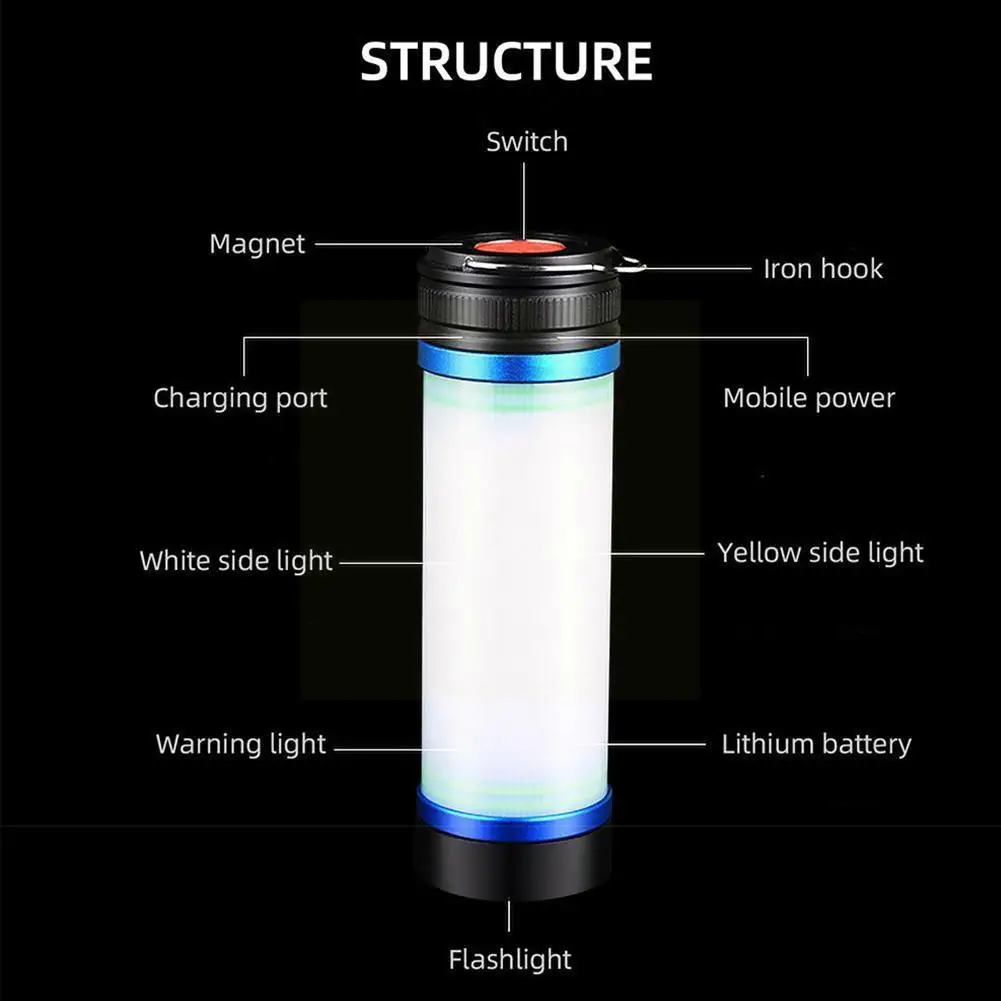 Outdoor Camping LED Torch Hanging Tent Waterproof Flashlight USB Base Lamp Magnet Phone Portable Rechargeable Charging K5J2
Outdoor Camping LED Torch Hanging Tent Waterproof Flashlight USB Base Lamp Magnet Phone Portable Rechargeable Charging K5J2