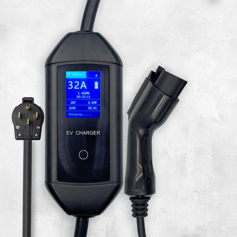 Уровень 2 240 в 32 А 7 кВт электромобили тип 1 J1772 стандарт 5 м кабель ЖК-дисплей автомобильное быстрое зарядное устройство для электромобилей 
Уровень 2 240 в 32 А 7 кВт электромобили тип 1 J1772 стандарт 5 м кабель ЖК-дисплей автомобильное быстрое зарядное устройство для электромобилей